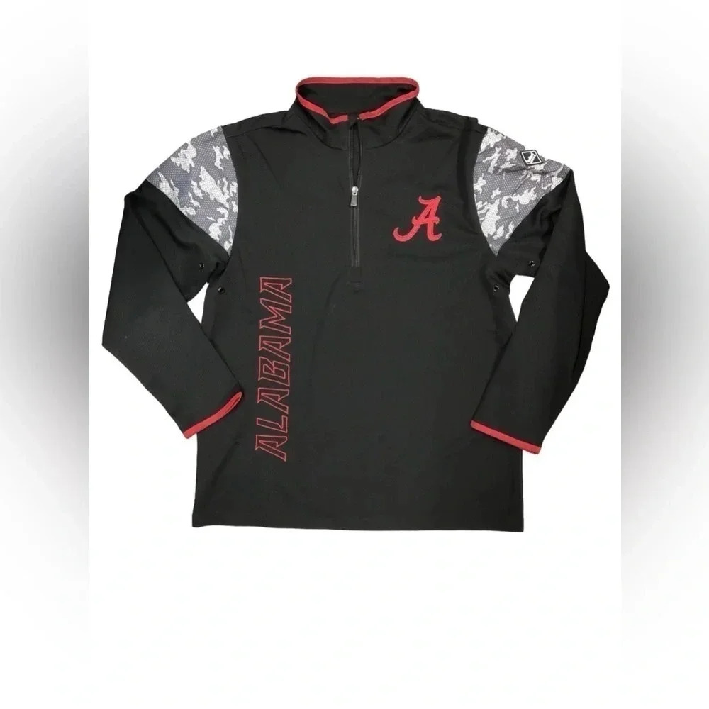 Franchise‎ Club University of Alabama 1/4 Zip Pullover Men’s Med Black Red  Camo